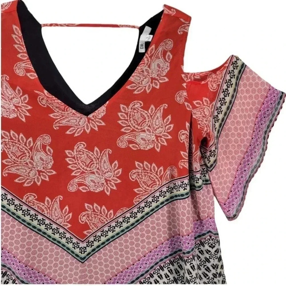 Daniel Rainn DR2 *Nordstrom* Bandana Print Open Shoulder Triangle Top Medium - Picture 2 of 15